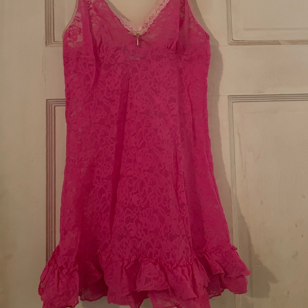 Medium Pink Victoria’s Secret Lace Babydoll
